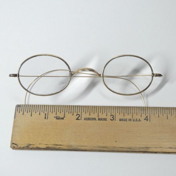 Wire Rimmed Glasses Stevens & Co Vintage Eyeglasses Goldtone Metal Frame - Picture 2 of 9